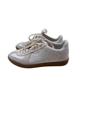 Coach Womens Ellis White & Suede Sneakers Rubber Sole Size 5B